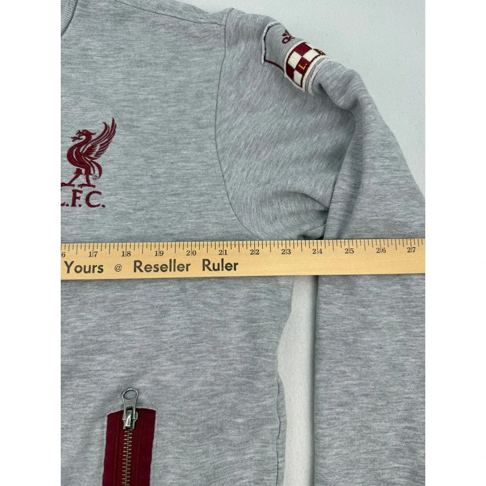 Vintage Adidas Liverpool FC Track Jacket Mens XL Gray Burgundy Full Zip Soccer